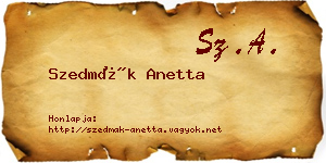 Szedmák Anetta névjegykártya